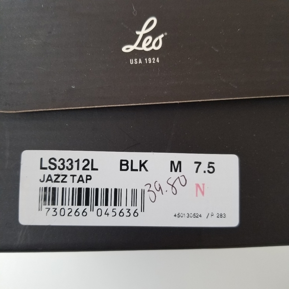 LEO Jazz Tap Dance Shoes Size 7.5M Black LS3312L - Picture 8 of 9